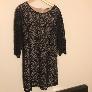H&M black lace 3/4 length sleeve dress Size: large